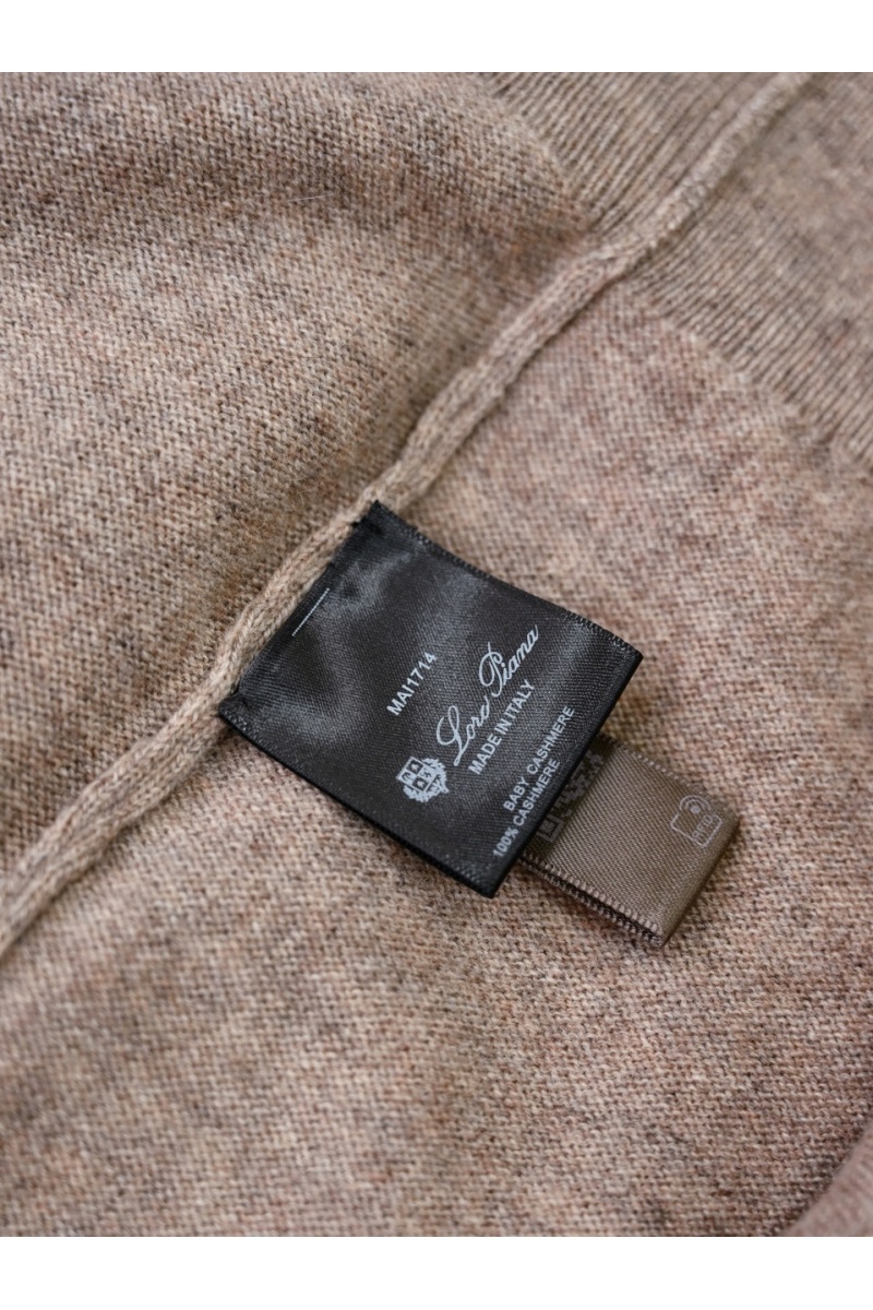 Loro Piana Бежевое поло с длинным рукавом premium