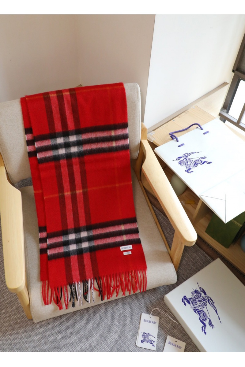 Burberry Шарф two-tone Check premium 168x30 см - Red