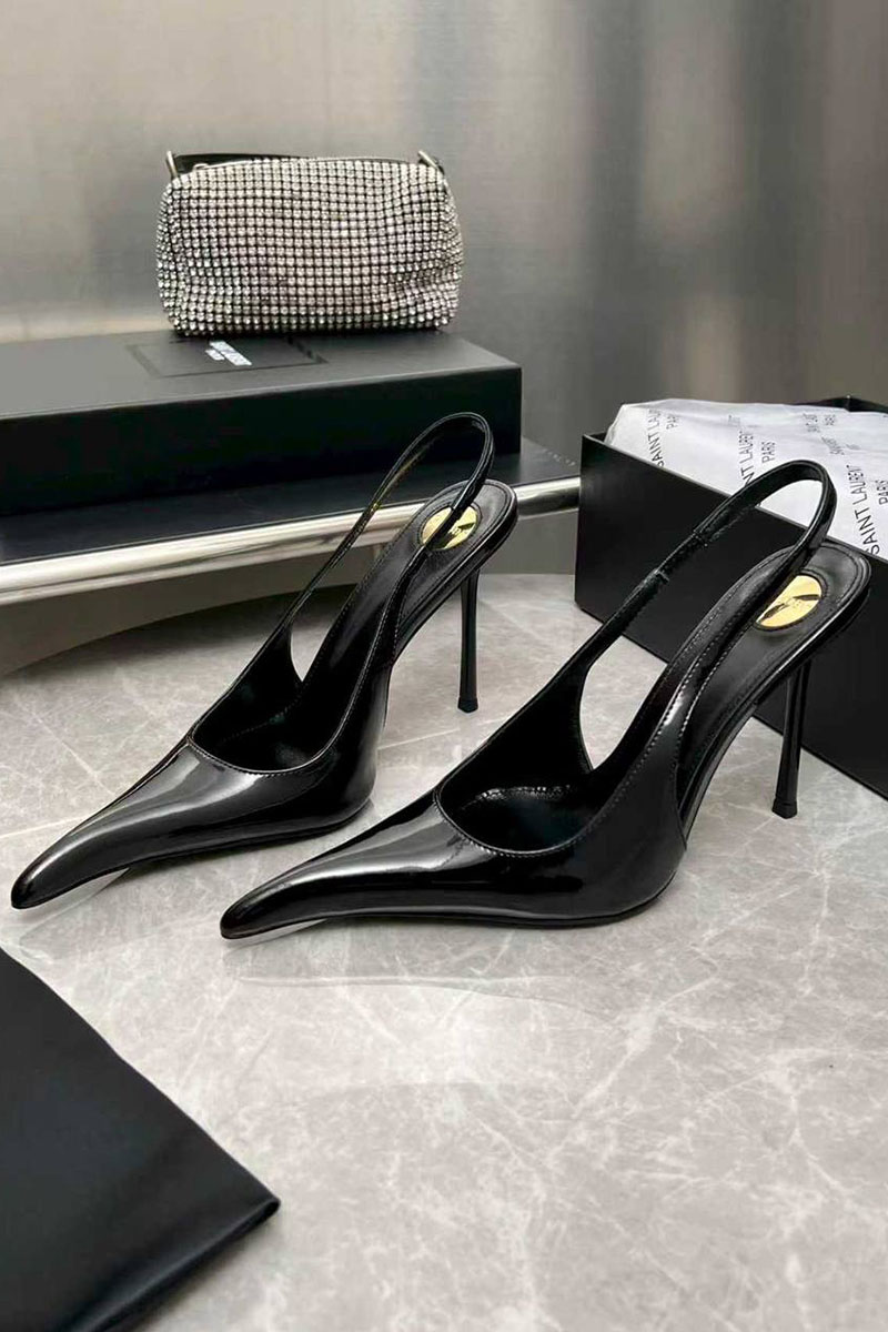 Yves Saint Laurent Женские кожаные туфли на каблуке premium