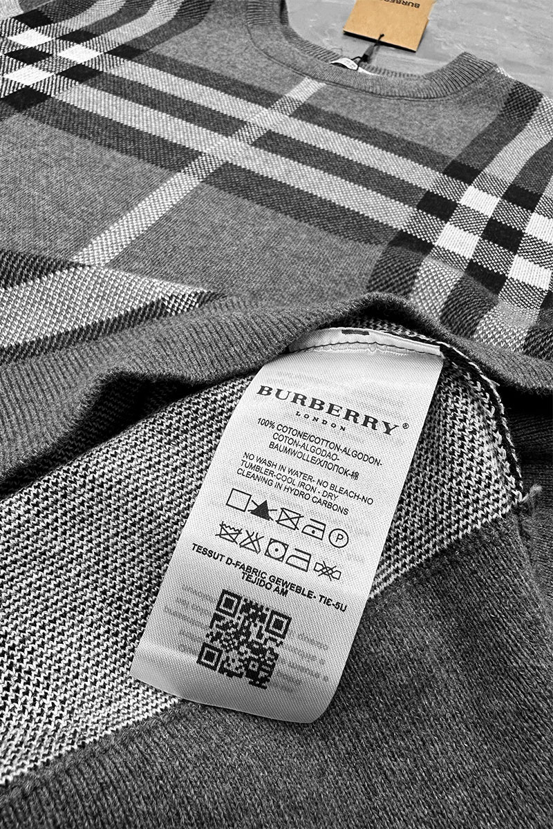 Burberry Мужская серая кофта check pattern 