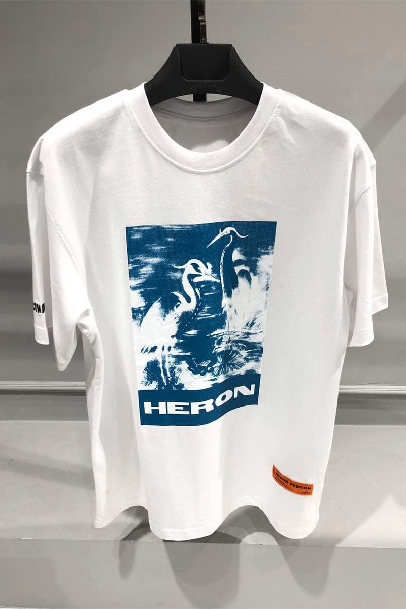 Heron Preston Белая оверсайз футболка - Blue Herons