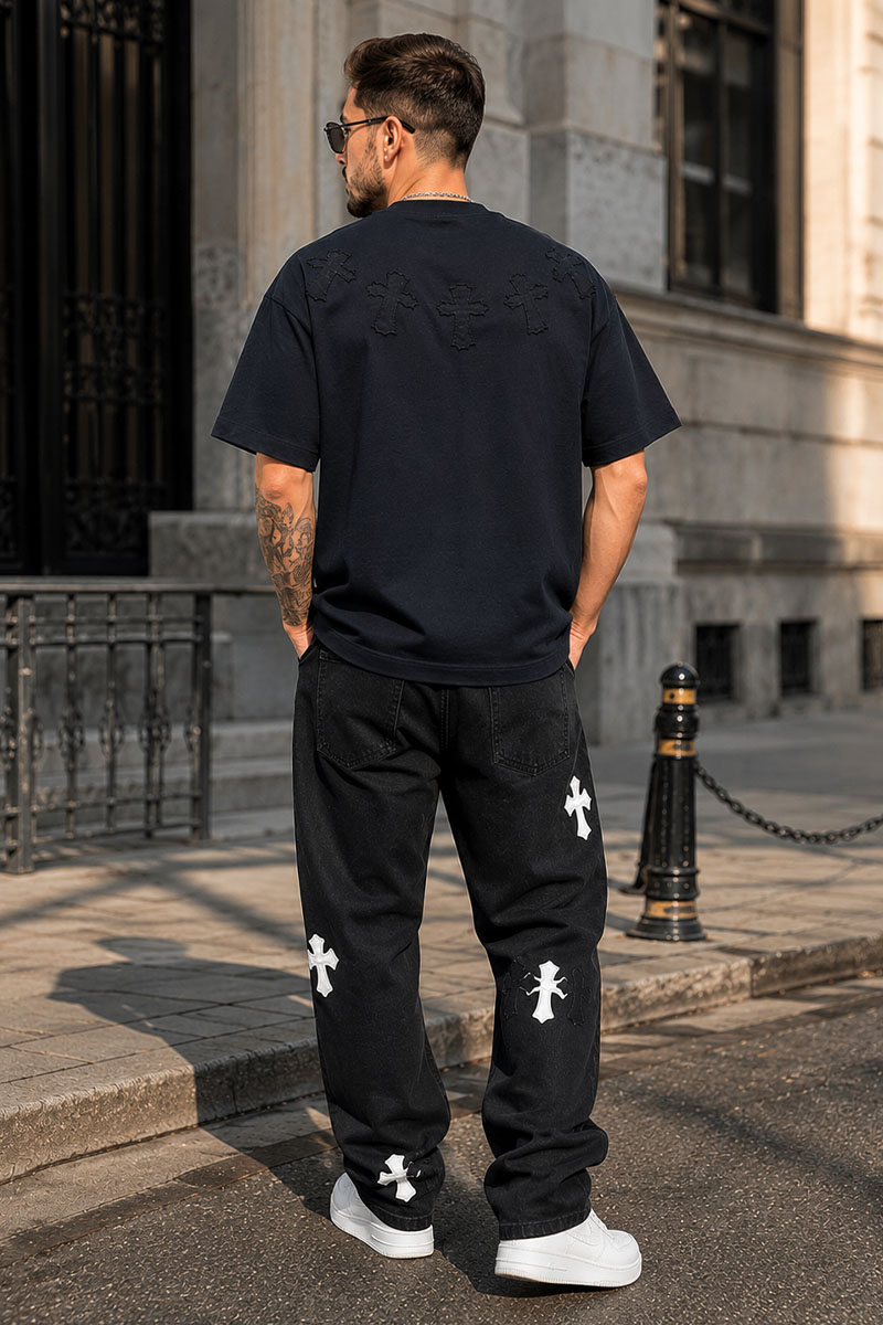 Designer Clothing Чёрная оверсайз футболка Gothic logo