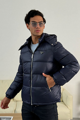 Мужской пуховик logo-plaque - Blue 