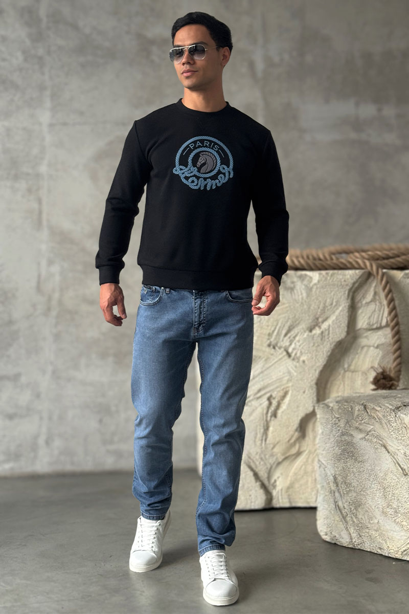 Hermes Мужской свитшот чёрного цвета 