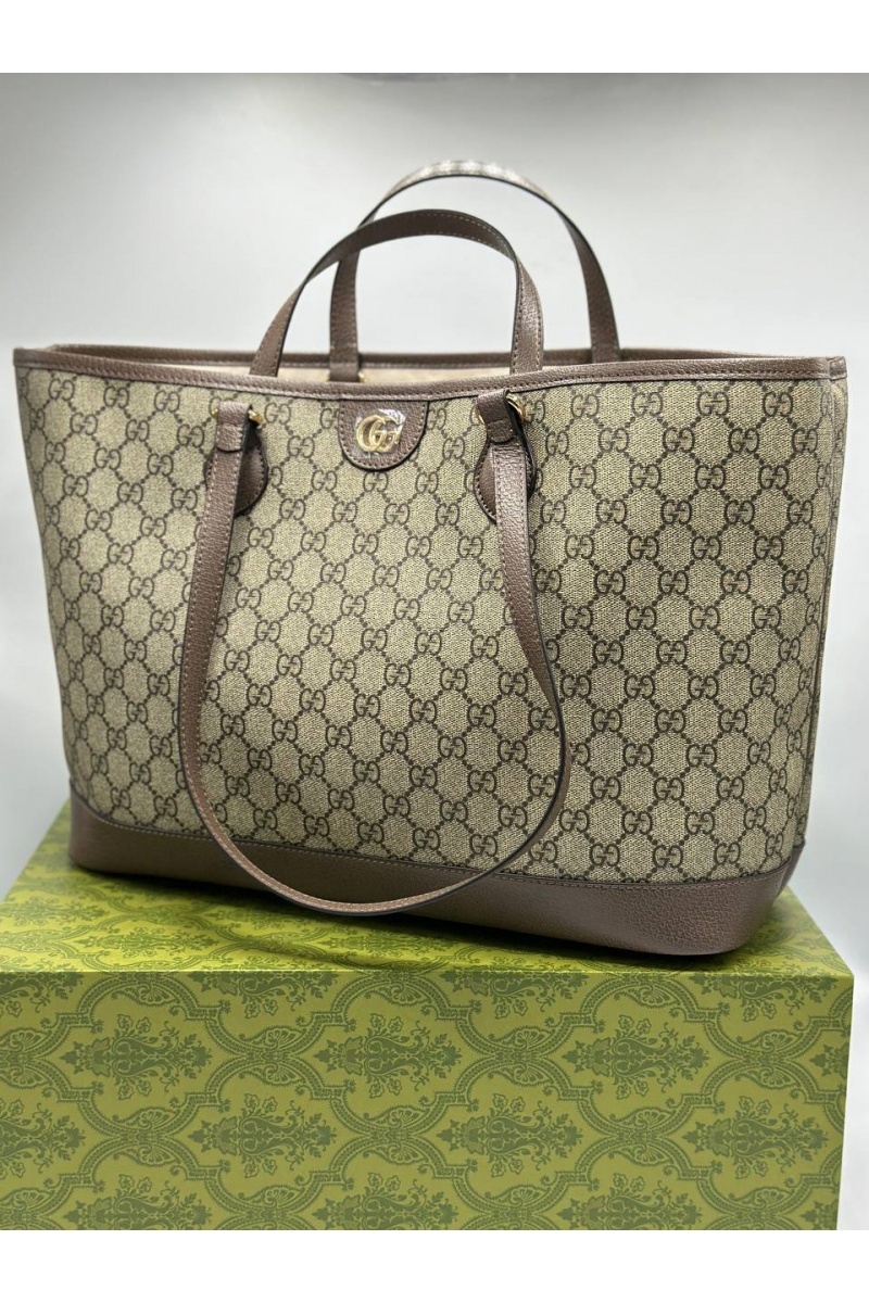 Gucci Женская кожаная сумка Ophidia GG 45x27x38 см