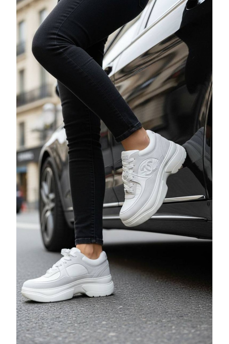 Chаnеl Белые женские кроссовки premium