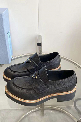 Женские кожаные лоферы Premium - Black