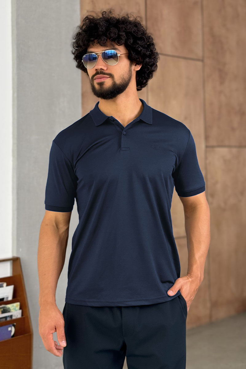 Loro Piana Мужское поло синего цвета