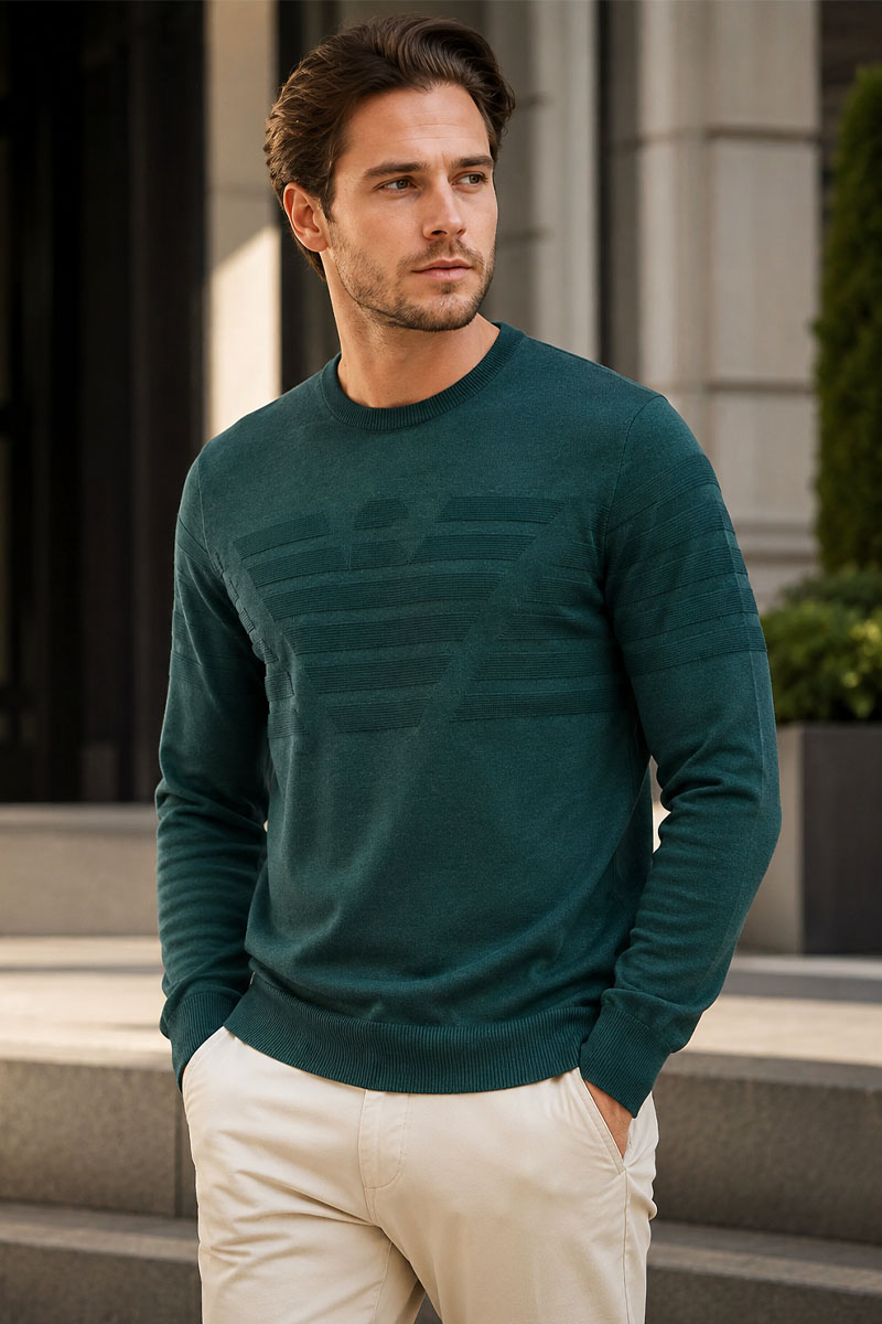 Emporio Armani EA7 Мужской зелёный джемпер