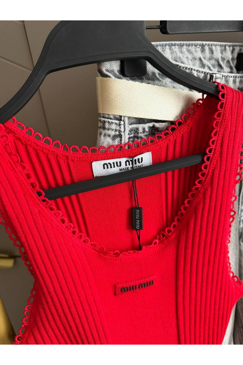 MIU MIU Женская красная майка premium