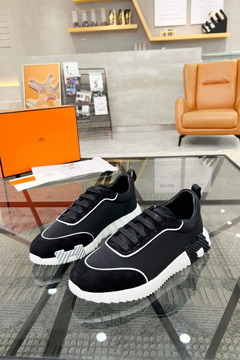 Hermes Мужские замшевые кроссовки Bouncing - Black