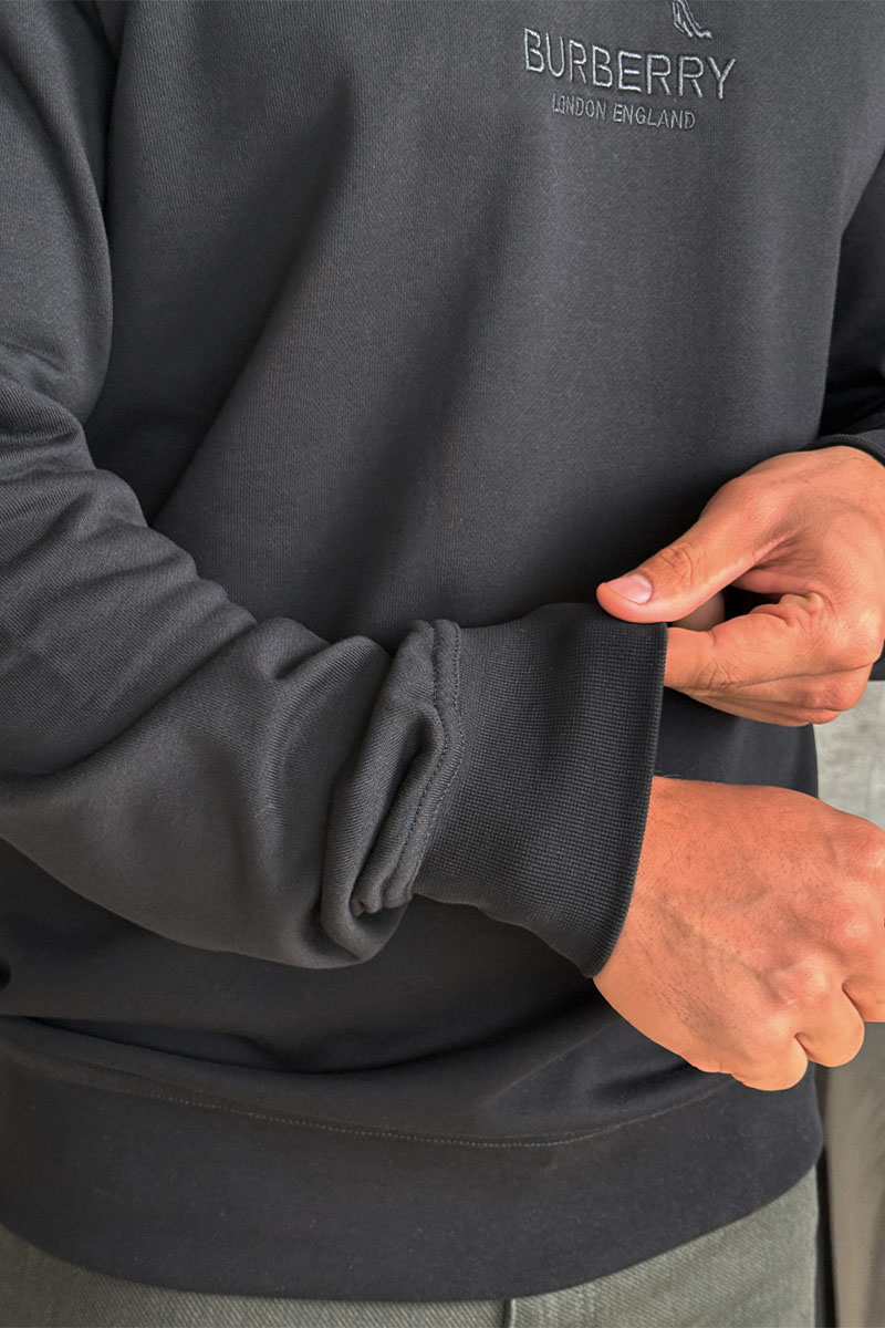 Burberry Мужской чёрный свитшот logo-embroidered