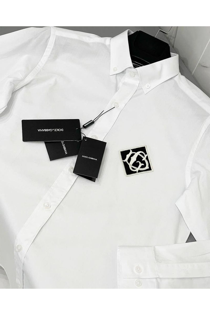 Dоlсе & Gаbbаnа Мужская белая рубашка embroidered logo-patch