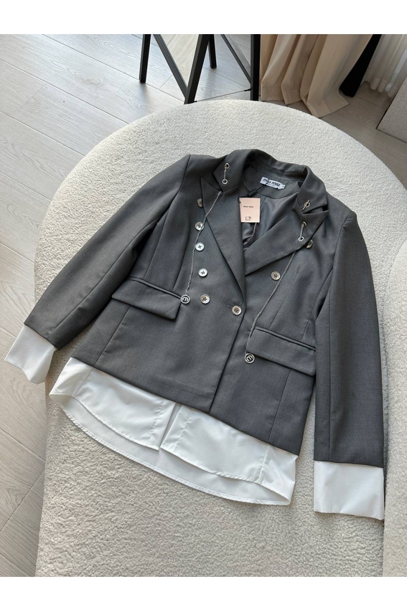 MIU MIU Женский серый пиджак Premium