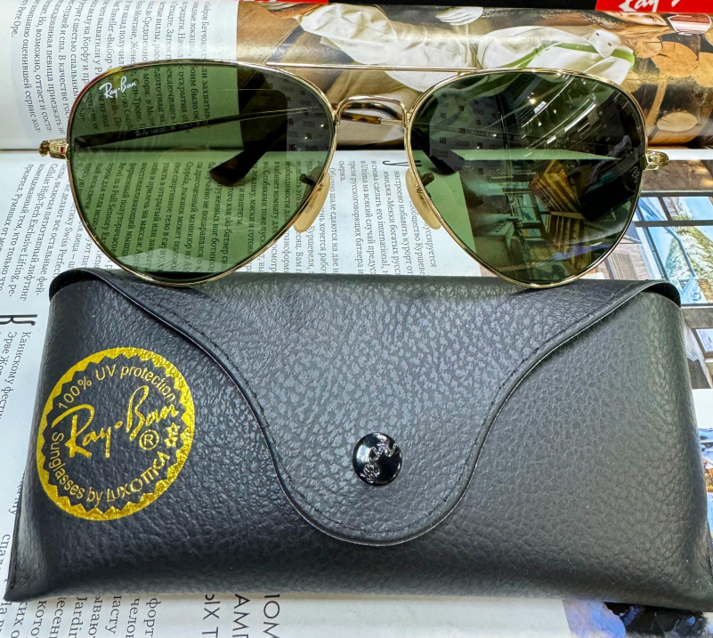 Ray Ban Солнцезащитные очки Aviator Large Metal - Green