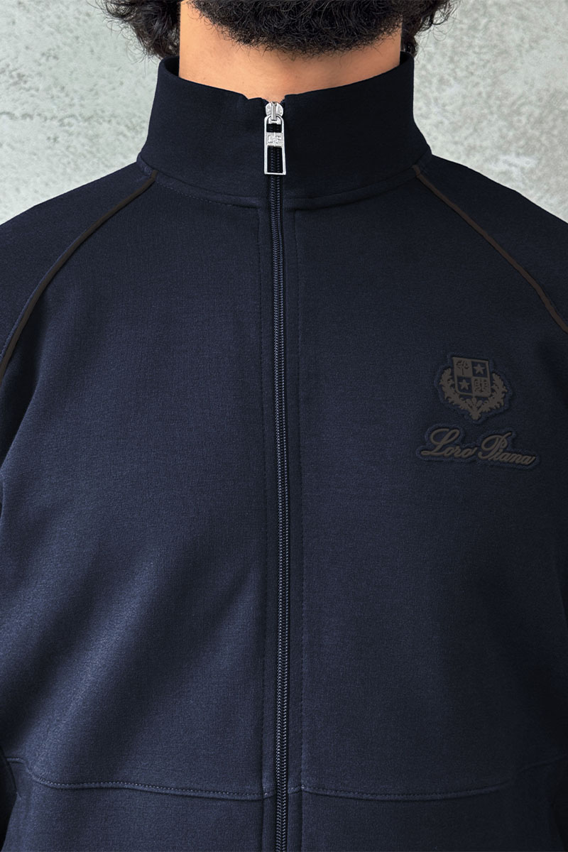 Loro Piana Кофта на молнии тёмно-синего цвета 