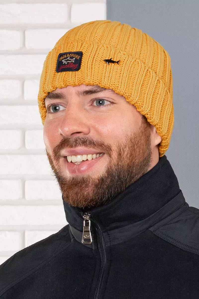 Paul & Shark Шапка logo-badge - Mustard Yellow 
