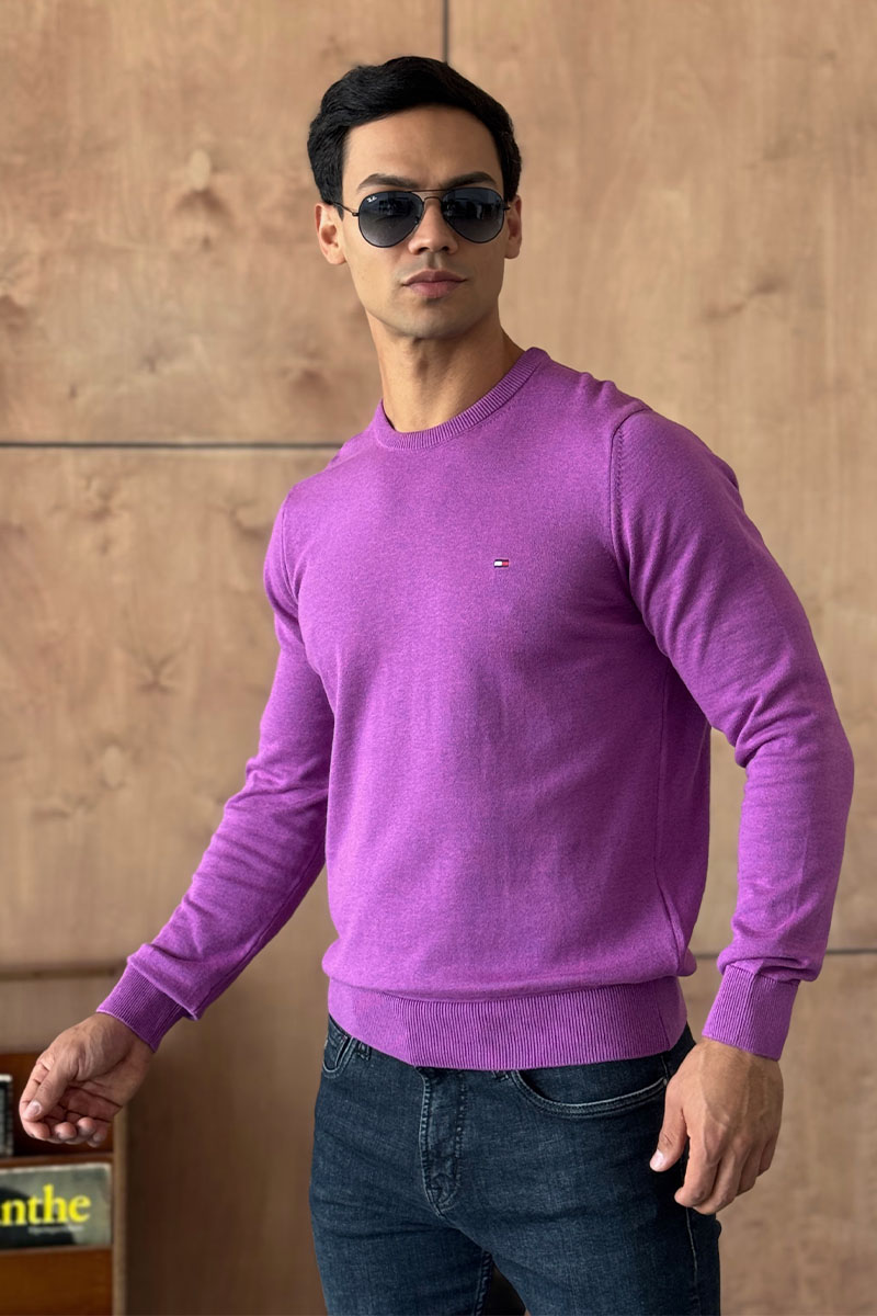 Tommy Hilfiger Мужская кофта фиолетового цвета logo-embroidered