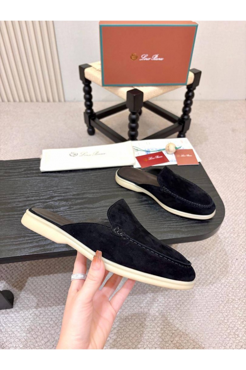 Loro Piana Мужские замшевые шлёпанцы