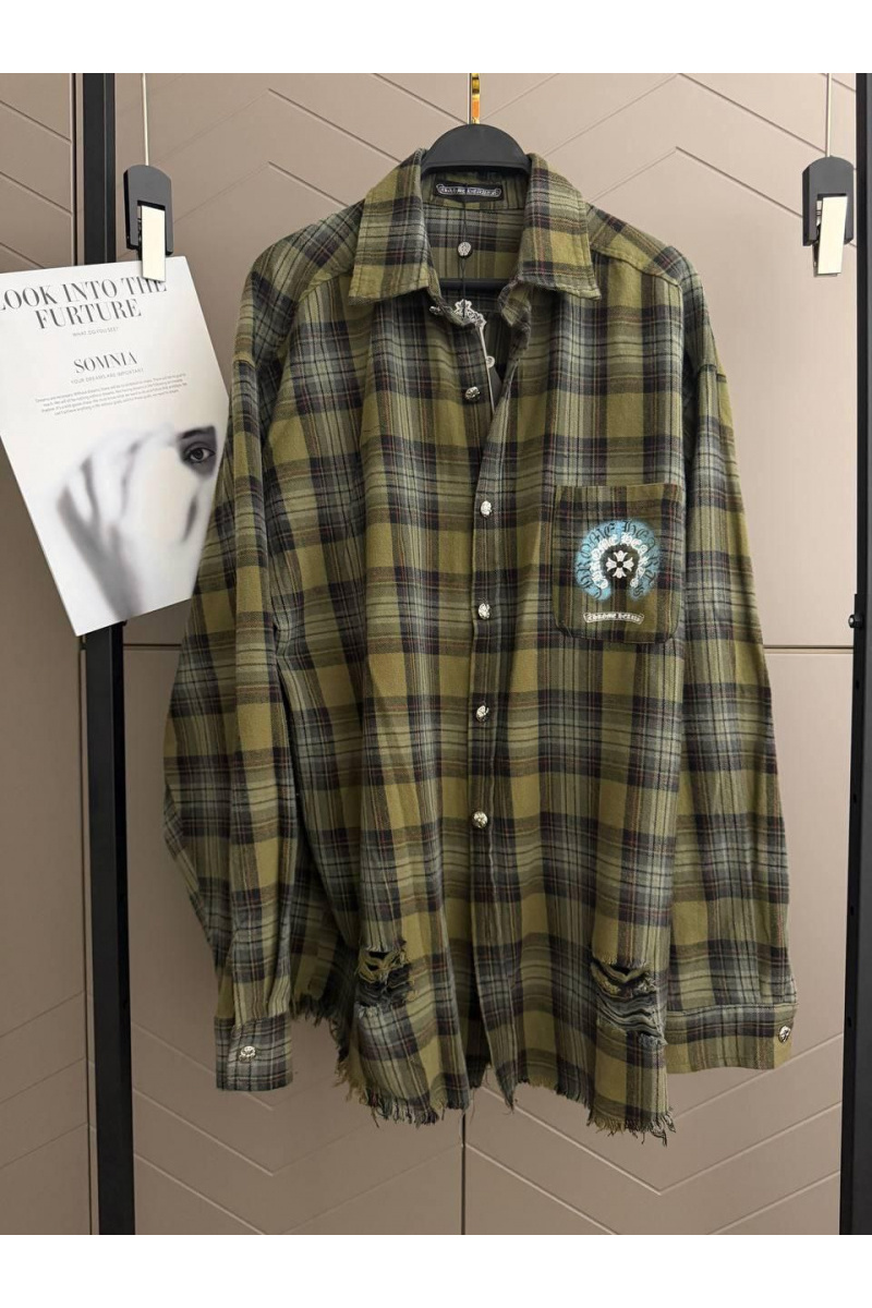 Chrome Hearts Женская оверсайз рубашка в клетку premium