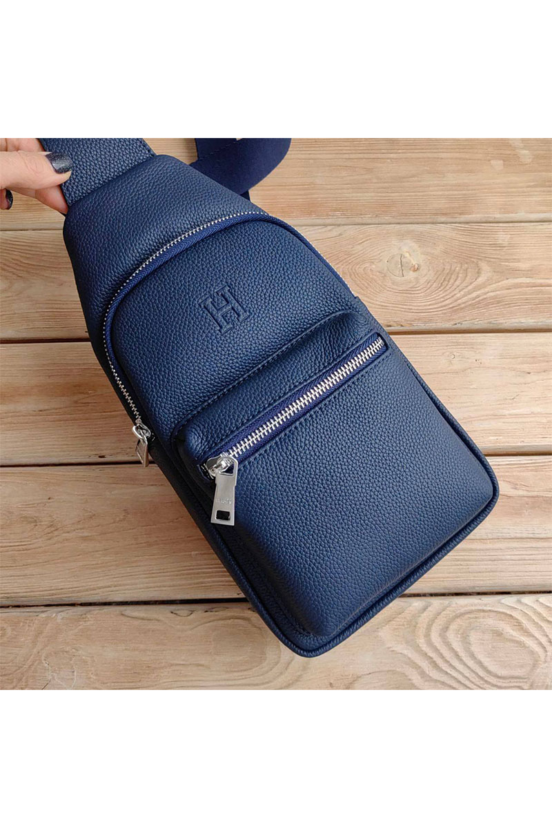 Hermes Кожаная сумка sling - Navy 31x17 см