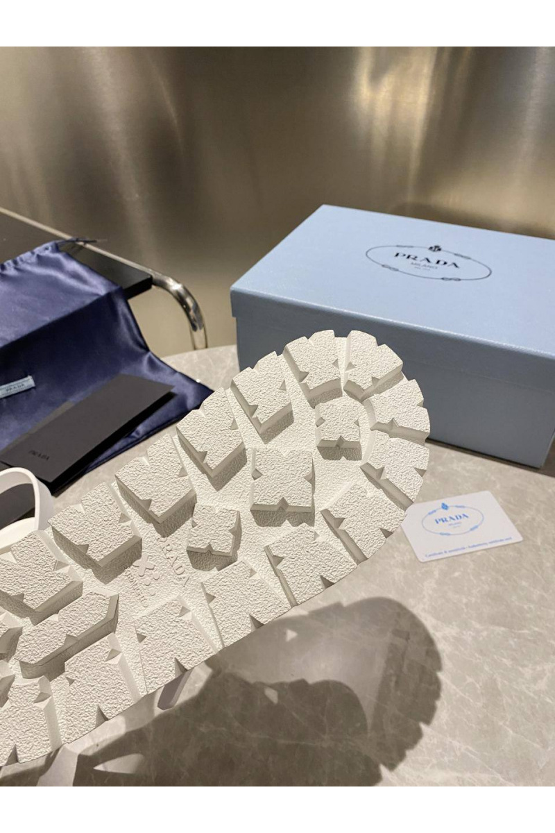 Prada Женские кожаные сандалии Monolith - White