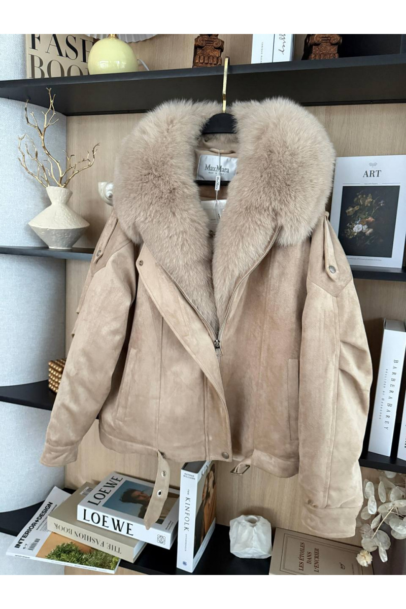 Max Mara Женская утеплённая дубленка с натуральным мехом