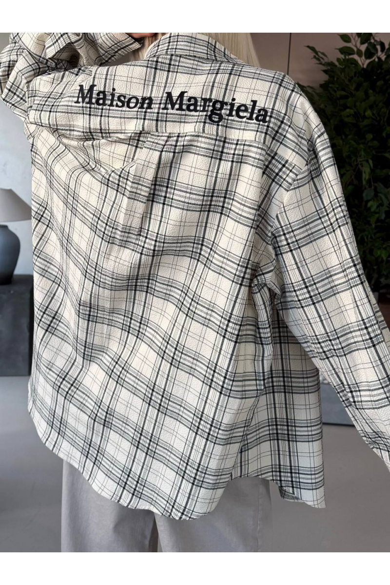 Designer Clothing Женская оверсайз рубашка в клетку Maison Margiela premium