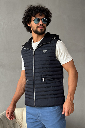 Мужской двусторонний жилет тёмно-синего цвета