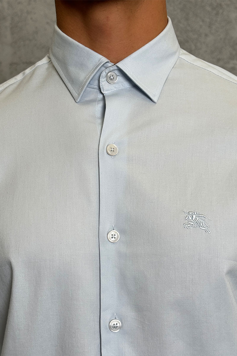 Burberry Мужская рубашка logo-embroidered - Blue 