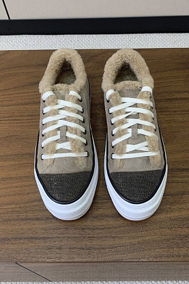 Женские кроссовки с мехом premium - Beige