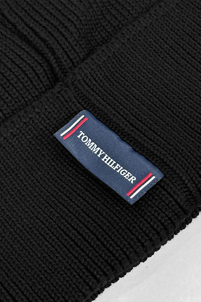 Tommy Hilfiger Мужская чёрная шапка logo-patch