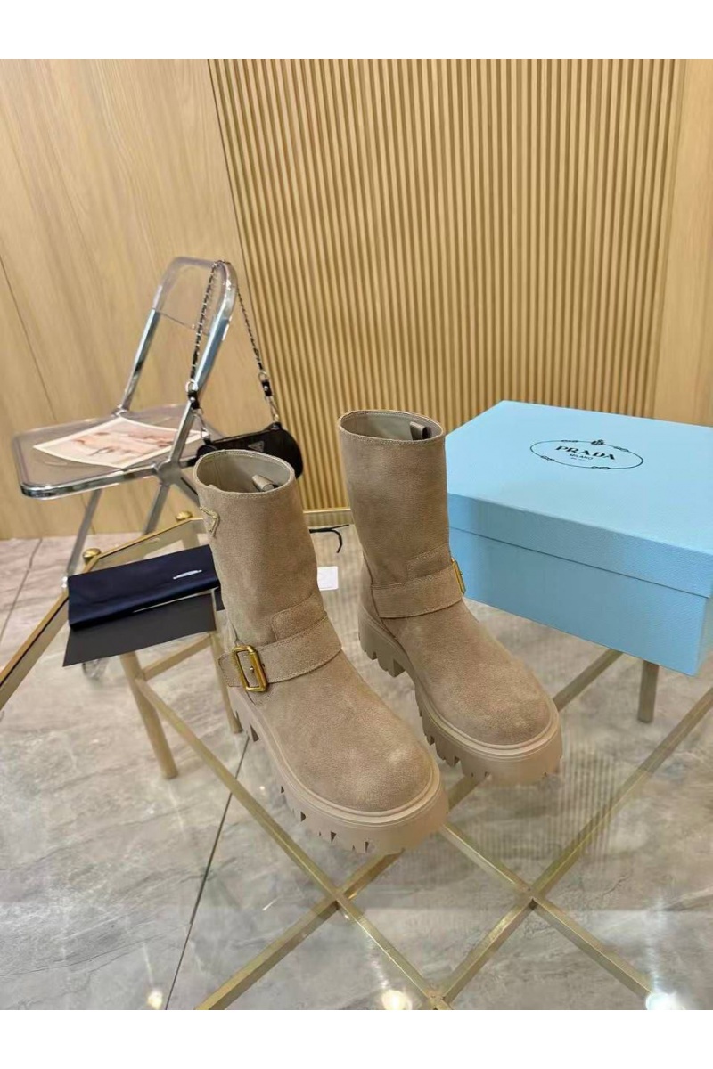 Prada Женские замшевые сапоги Suede premium