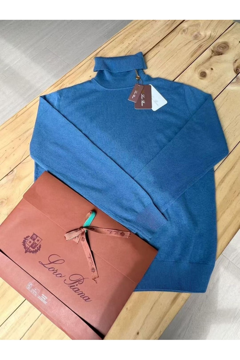 Loro Piana Мужская водолазка Premium - Lake Blue