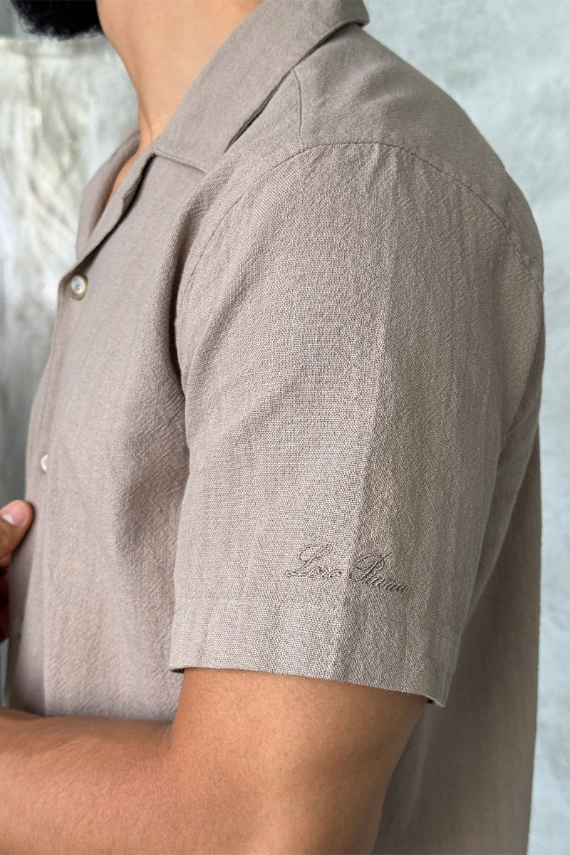 Loro Piana Мужская рубашка бежевого цвета