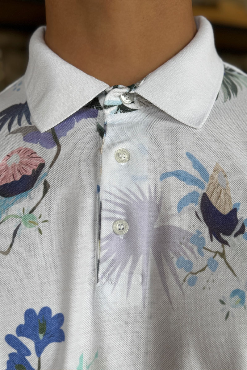 Etro Мужское поло "Floral" - White 