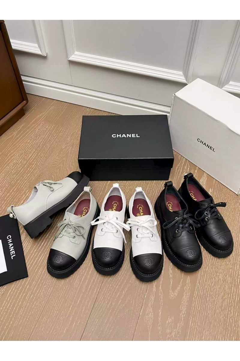 Chаnеl Женские кожаные ботинки дерби premium