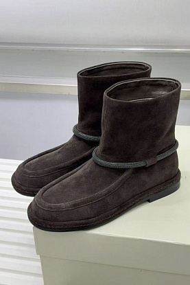 Женские замшевые сапоги premium - Brown