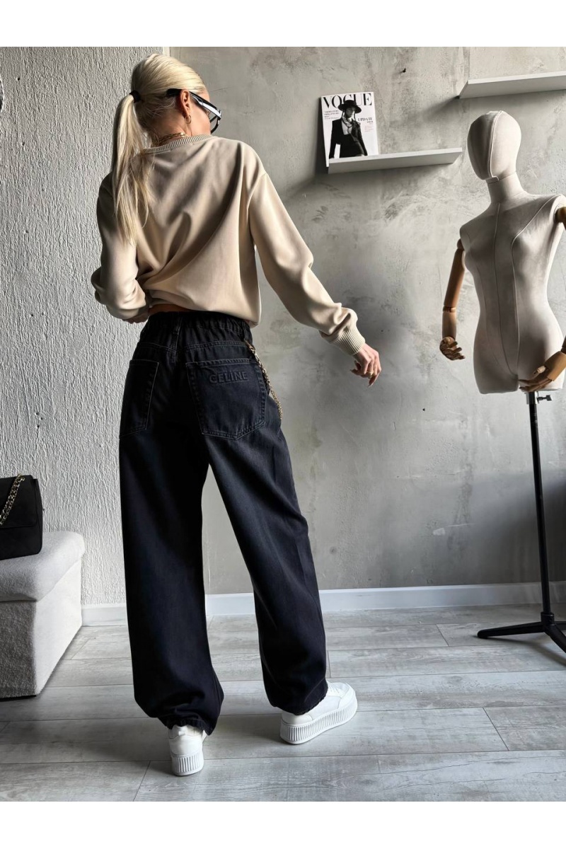 Celine Женские чёрные джинсы premium