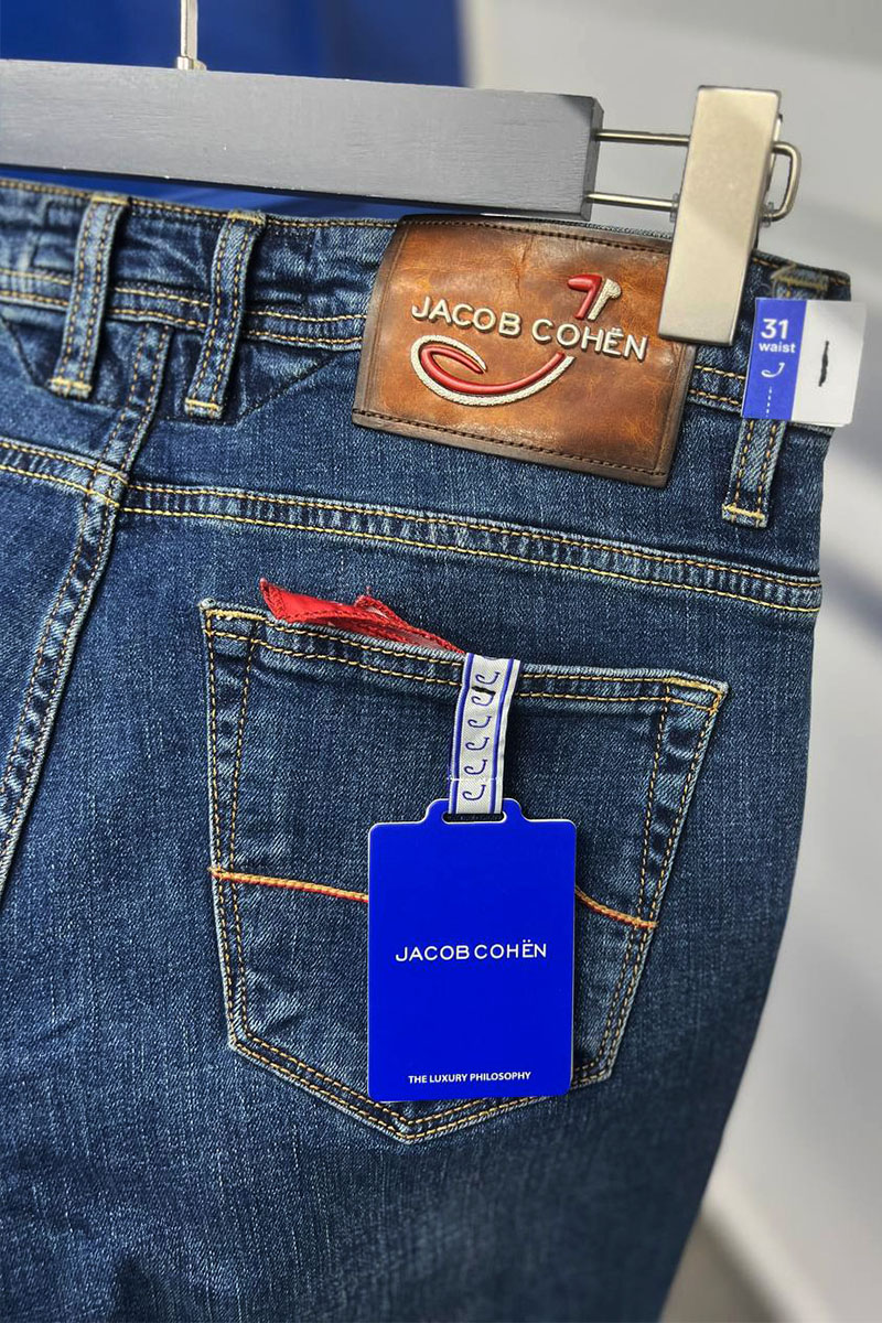 Jacob Cohen Мужские джинсы синего цвета straight 