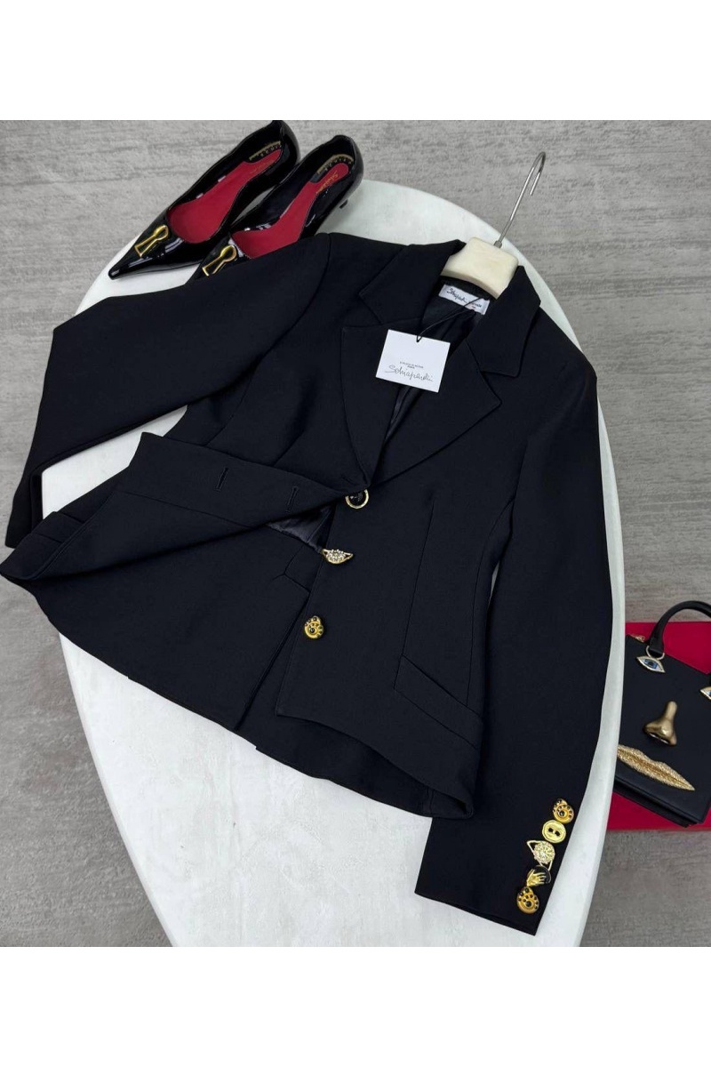 Schiaparelli Женский классический пиджак чёрного цвета premium