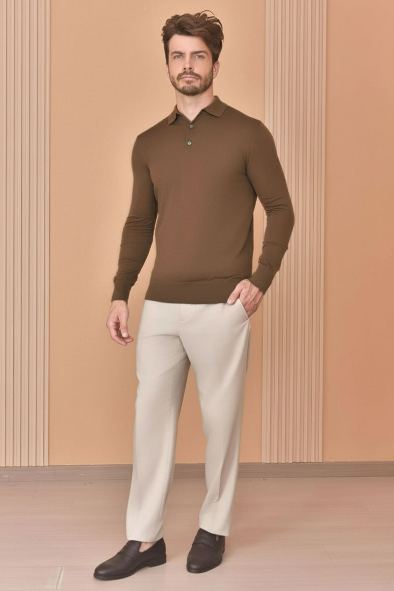 Loro Piana Поло с длинным рукавом Premium - Caramel