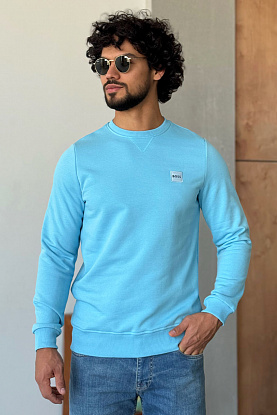 Свитшот голубого цвета Westart logo-patch