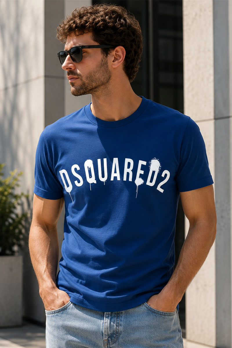 Dsquared2 Синяя оверсайз футболка