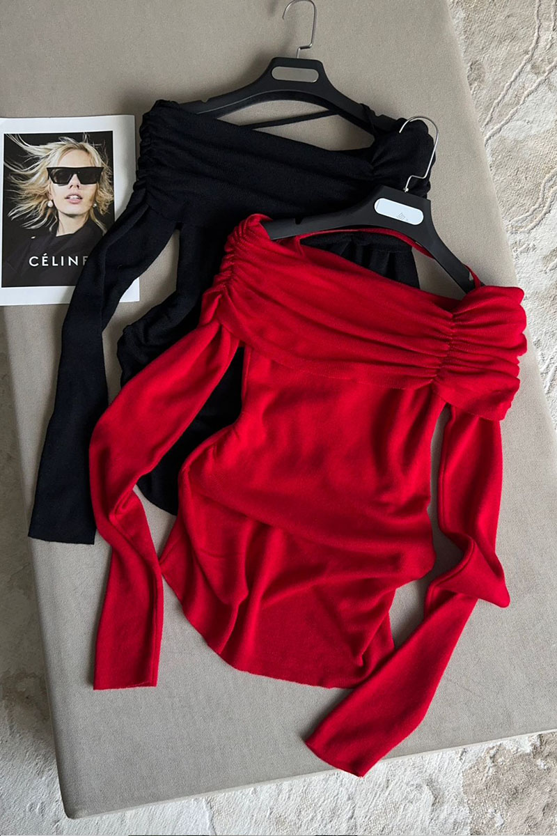 Max Mara Женский кашемировый лонгслив Max Mara красного цвета