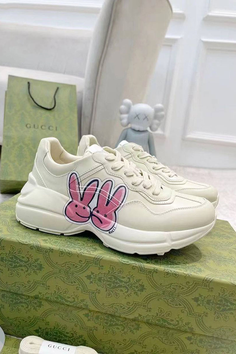 Gucci Женские кожаные кроссовки Rhyton 