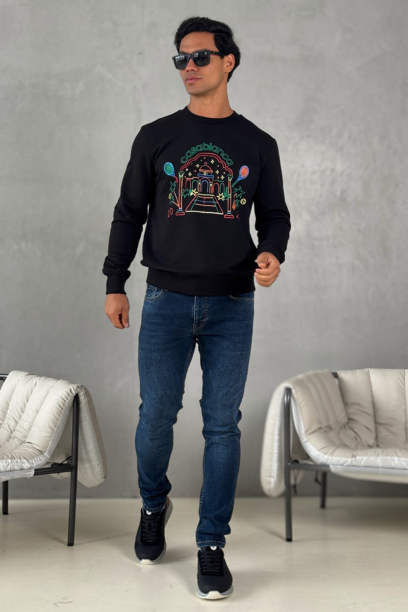 Casablanca Чёрный свитшот Rainbow Crayon Temple 