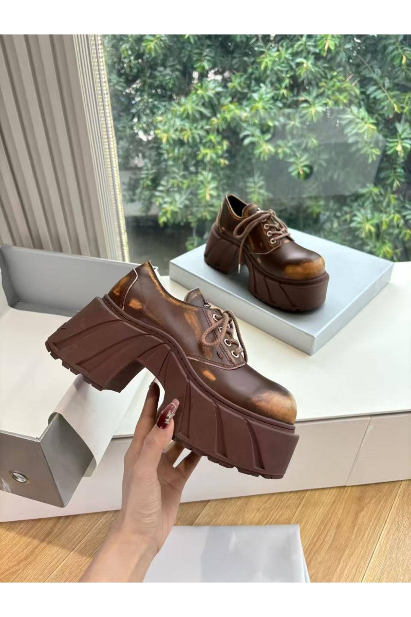 Designer Clothing Женские кожаные ботинки на платформе SMFK premium