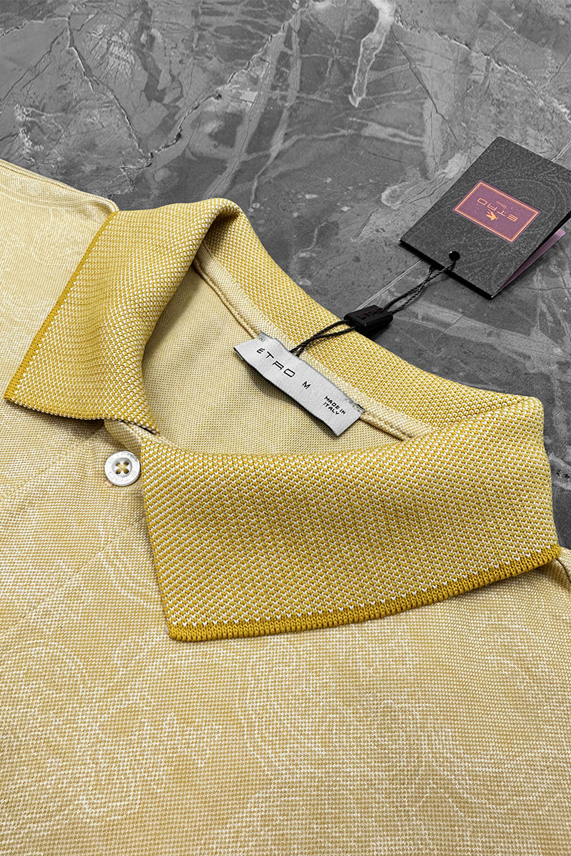 Etro Жёлтое поло с узором пейсли