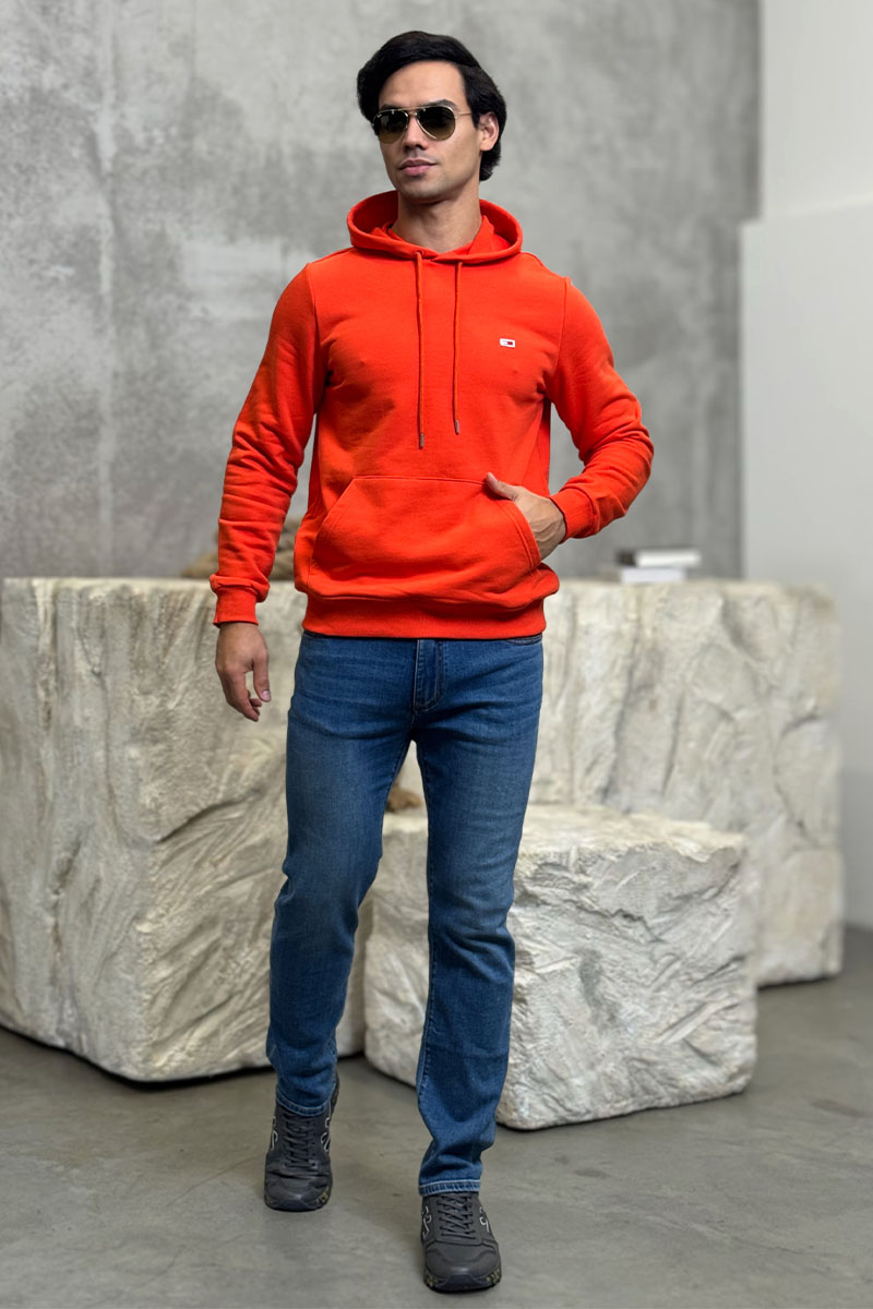 Tommy Hilfiger Мужское худи оранжевого цвета 